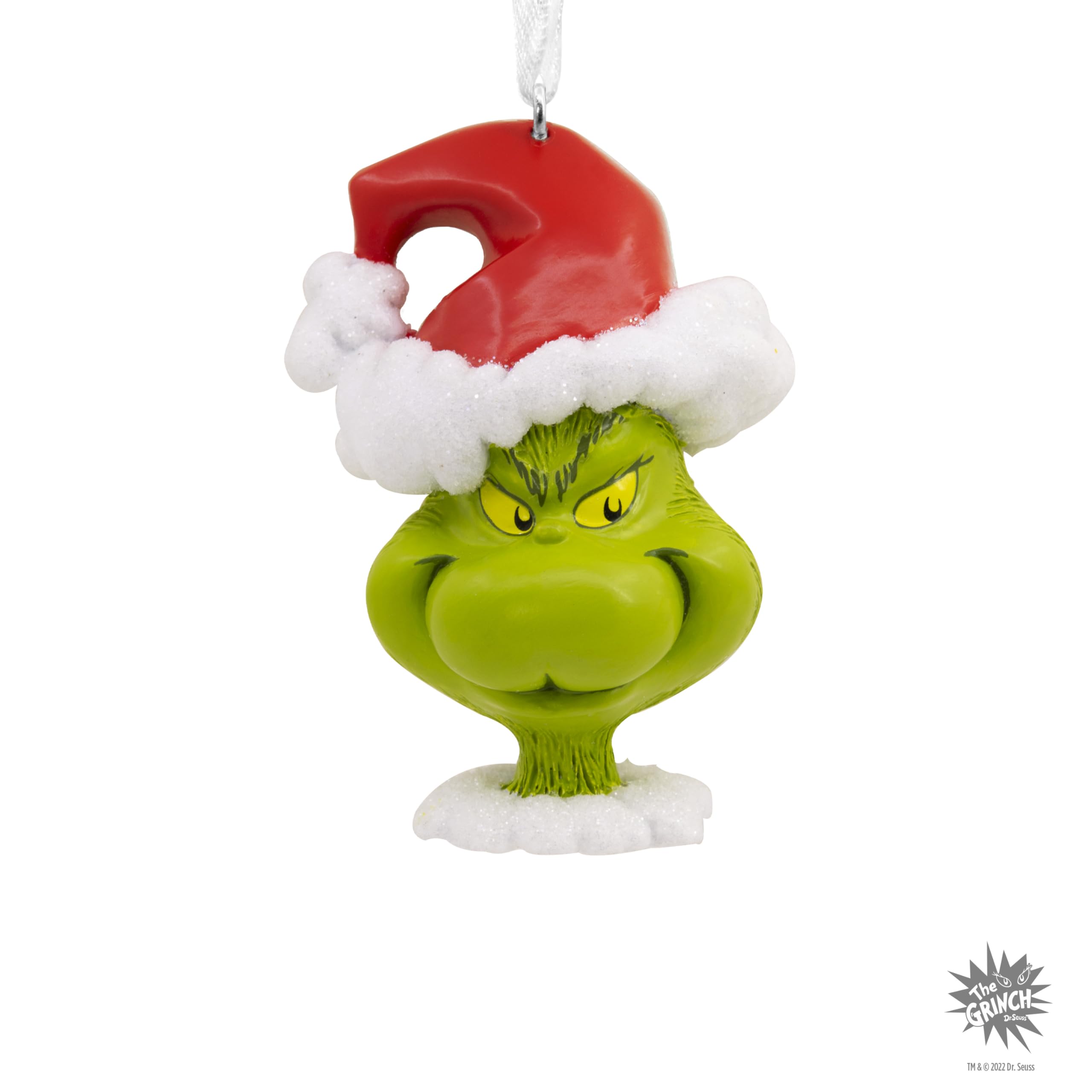 Hallmark Adorno navideño de Dr. Seuss's How The Grinch Stole Christmas! Grinch con Sombrero de Papá Noel