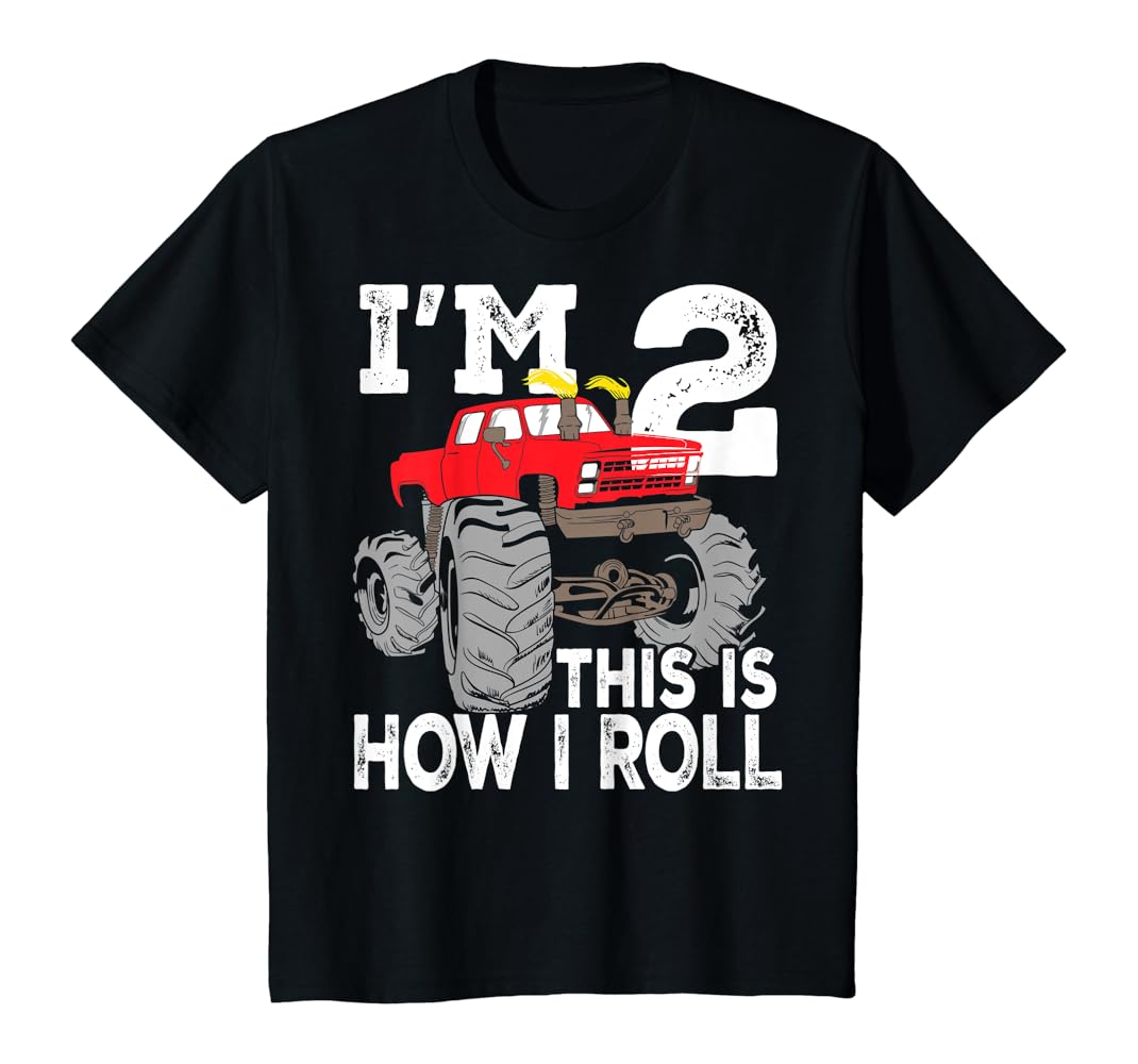 Monster truck 2nd birthday shirt Clearance