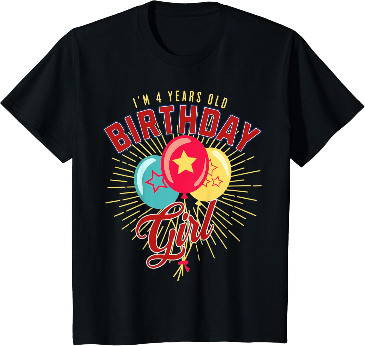 Youth 4th Birthday Shirt I’m 4 Years Old Girl Youth 4th Birthday Shirt I’m 4 Years Old Girl