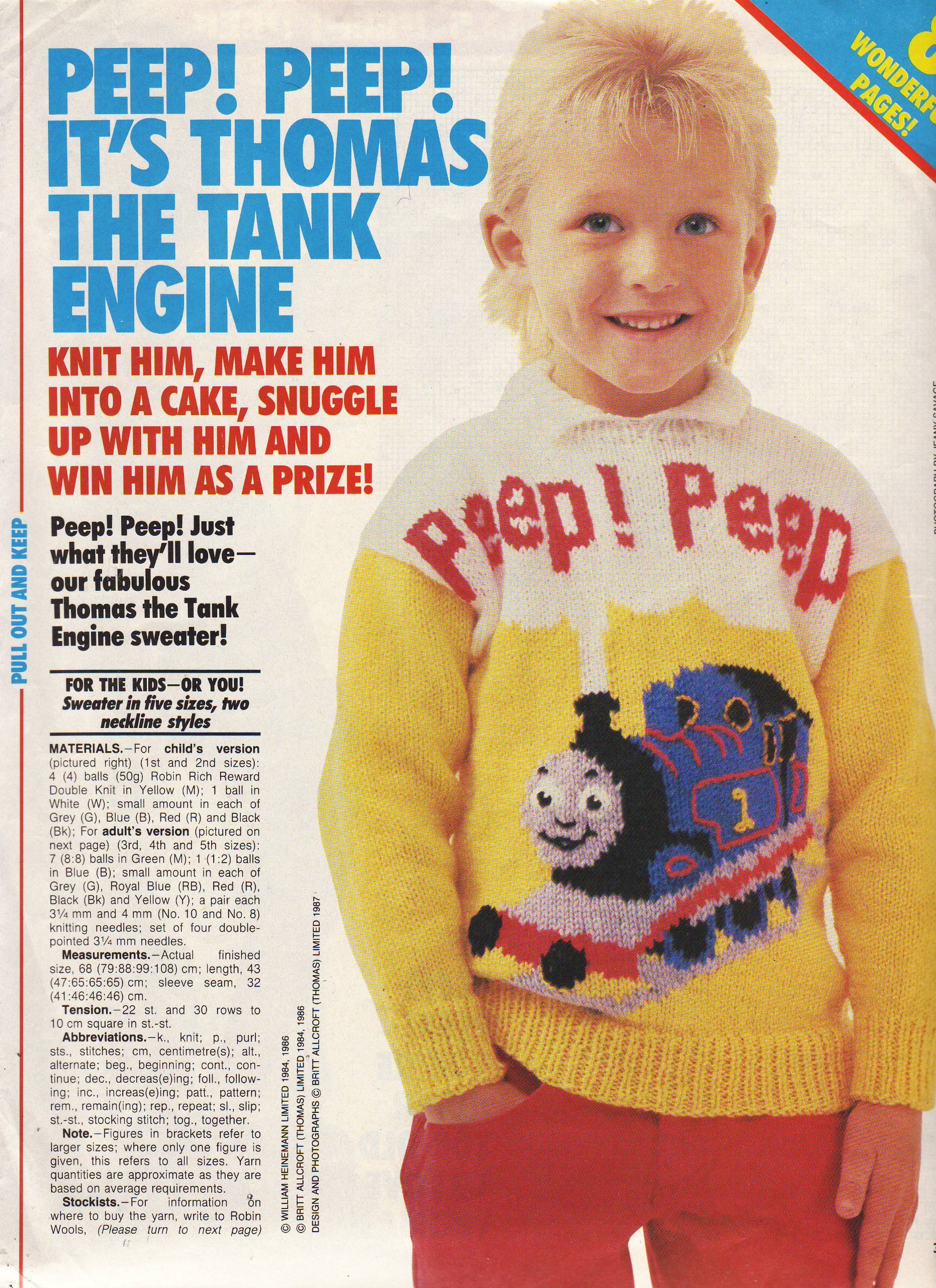 Buy Children's & Adult's Intarsia Thomas The Tank Engine Motif Sweater