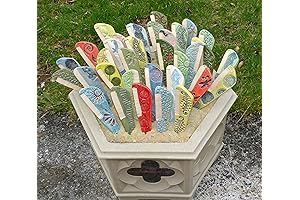 Ceramic Plant Markers, Set of 10 Blank