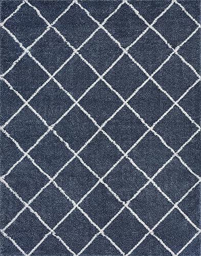 Miniatura 2 de Tayse Iola - Alfombra de pelo largo azul de 4 x 6 pies, 4 x 6, 4 x 6, alfombras de área para sala de estar, comedor, alfombra de dormitorio,