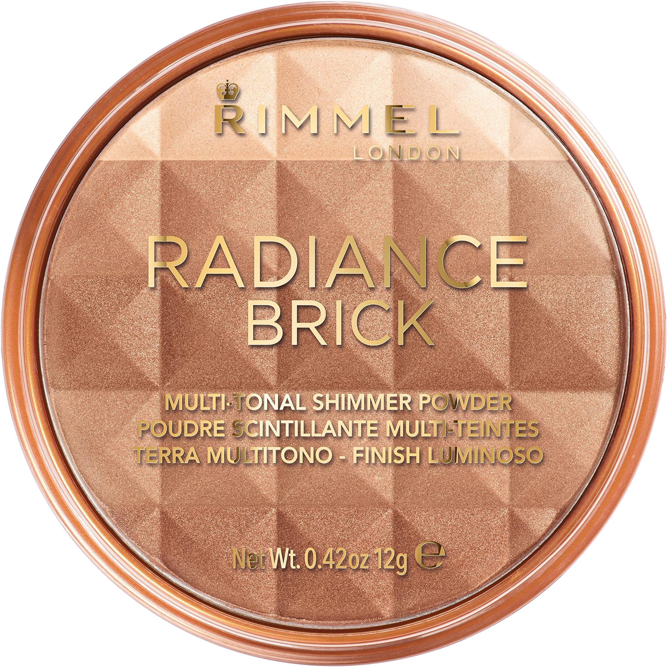 London Radiance Shimmer Brick Pressed Bronzer, Light-As-Air Contouring Formula, 001 Light, 12 g