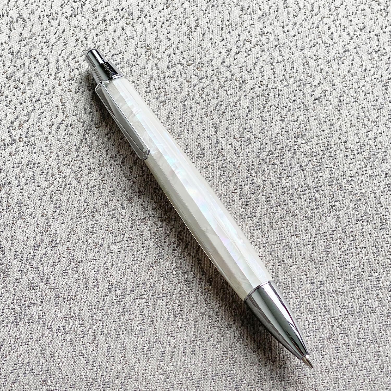 LACHIEVA LUX Mother of Pearl Mechanical Pencil 0.7mm, Elegant Metal Pencil for Drawing and Sketching, Includes 12 Lead Refills