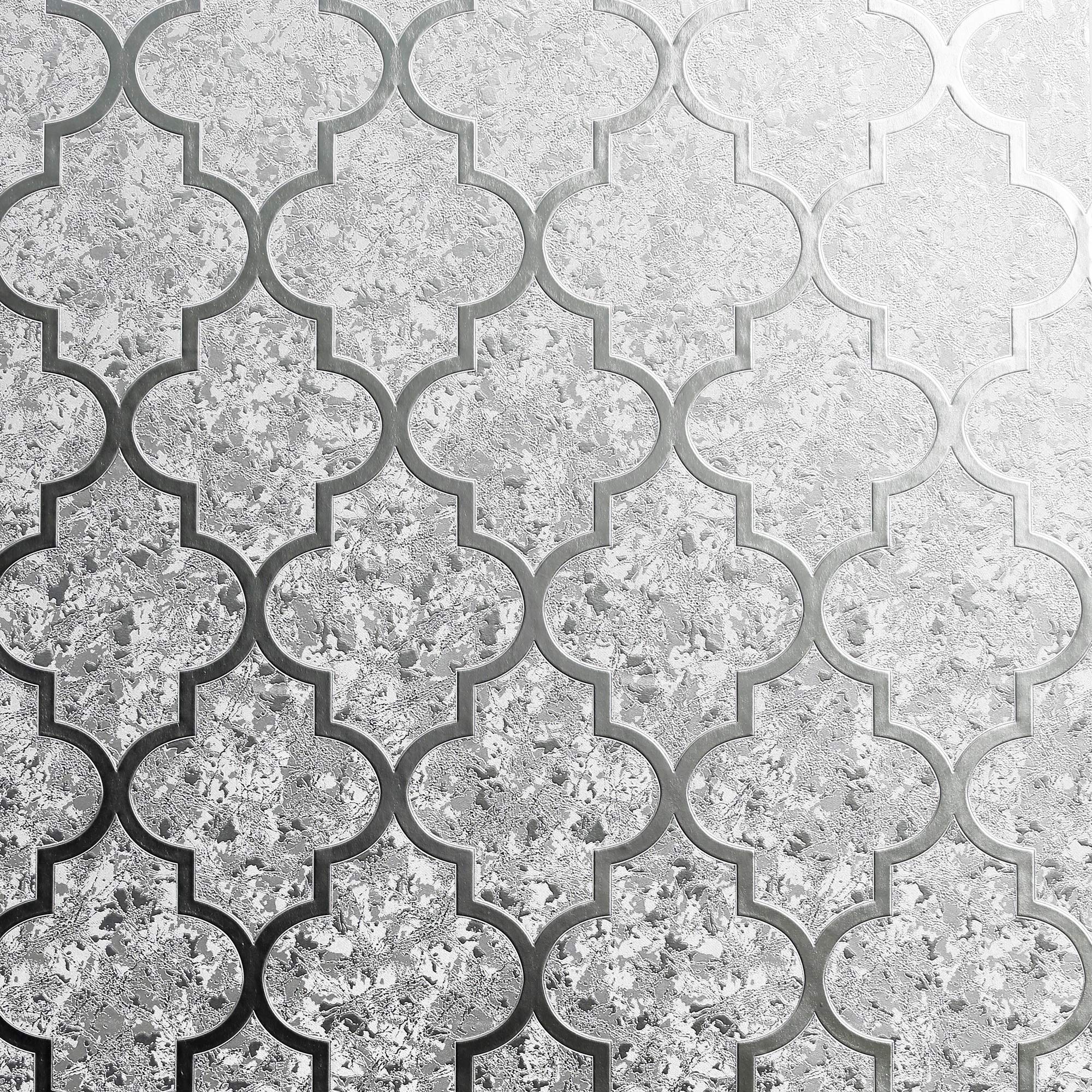 Amazon.com: Arthouse Velvet Trellis Silver Vinyl Wallpaper