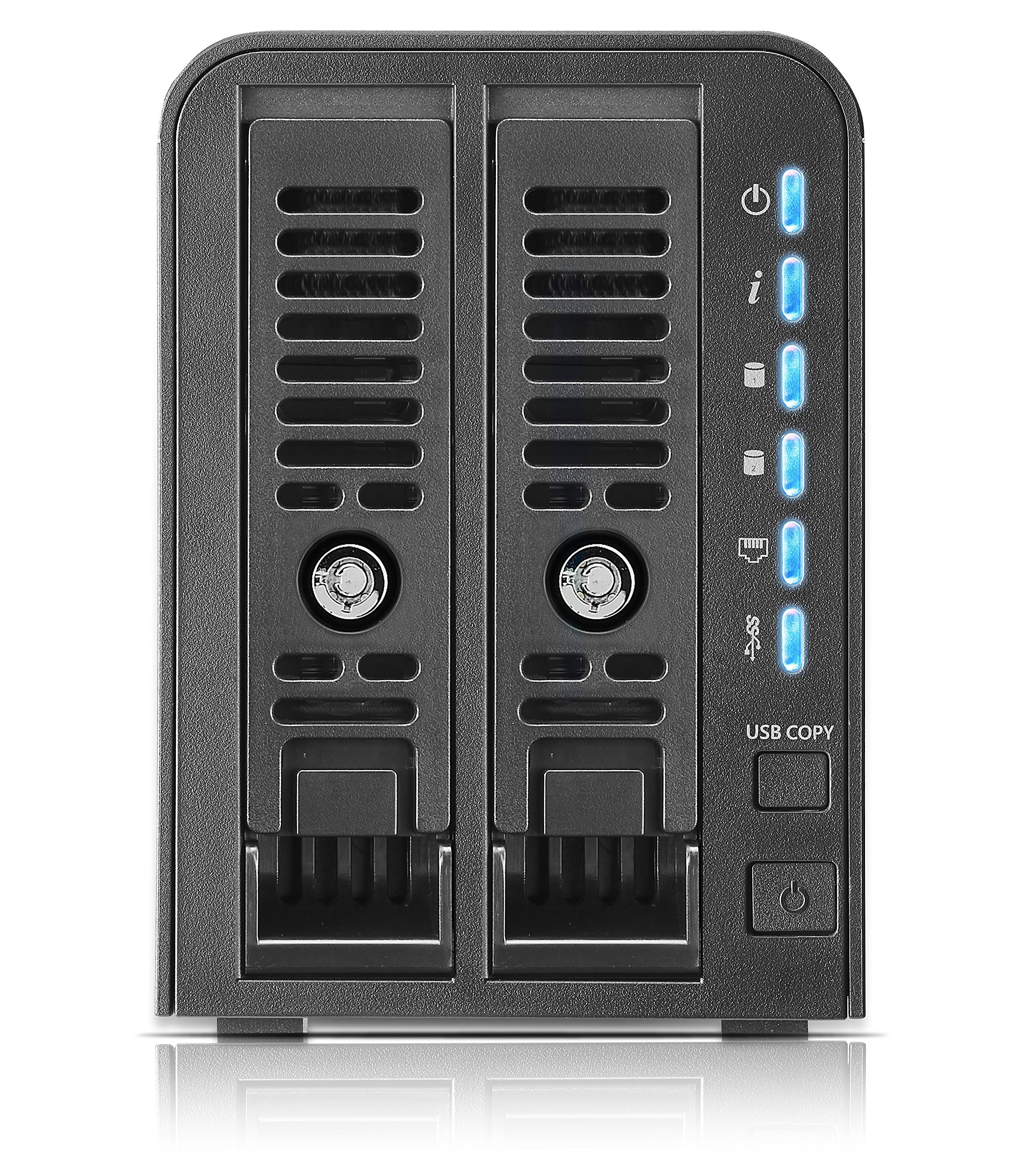 Thecus N2350 2-Bay NAS with Marvell Armada 385 Dual Core 1.0GHz, 1GB RAM, 2x USB 3.0 - Black