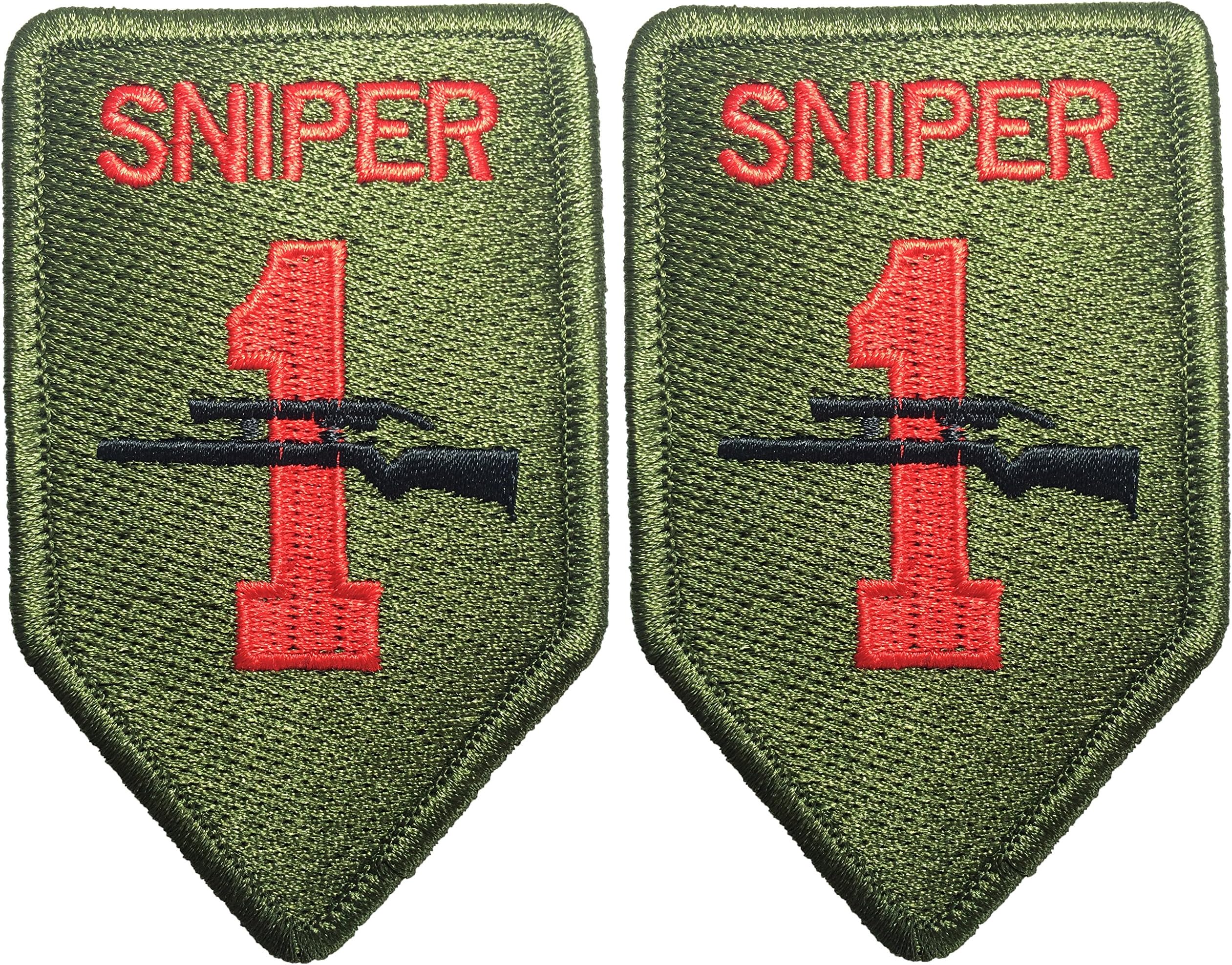 Rank TAB Sniper 6 x 9.5cm. x 2Pack Logo Jacket Vest Shirt Hat Blanket Backpack T-Shirt Patches Embroidered Appliques Symbol Badge Cloth Sign Costume