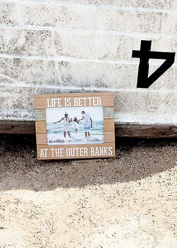 Miniatura 4 de Pavilion Gift Company - 67478 Marco de fotos autoportante de 5 x 7 pulgadas, la vida es mejor en The Outer Banks, 5 x 7, color marrón