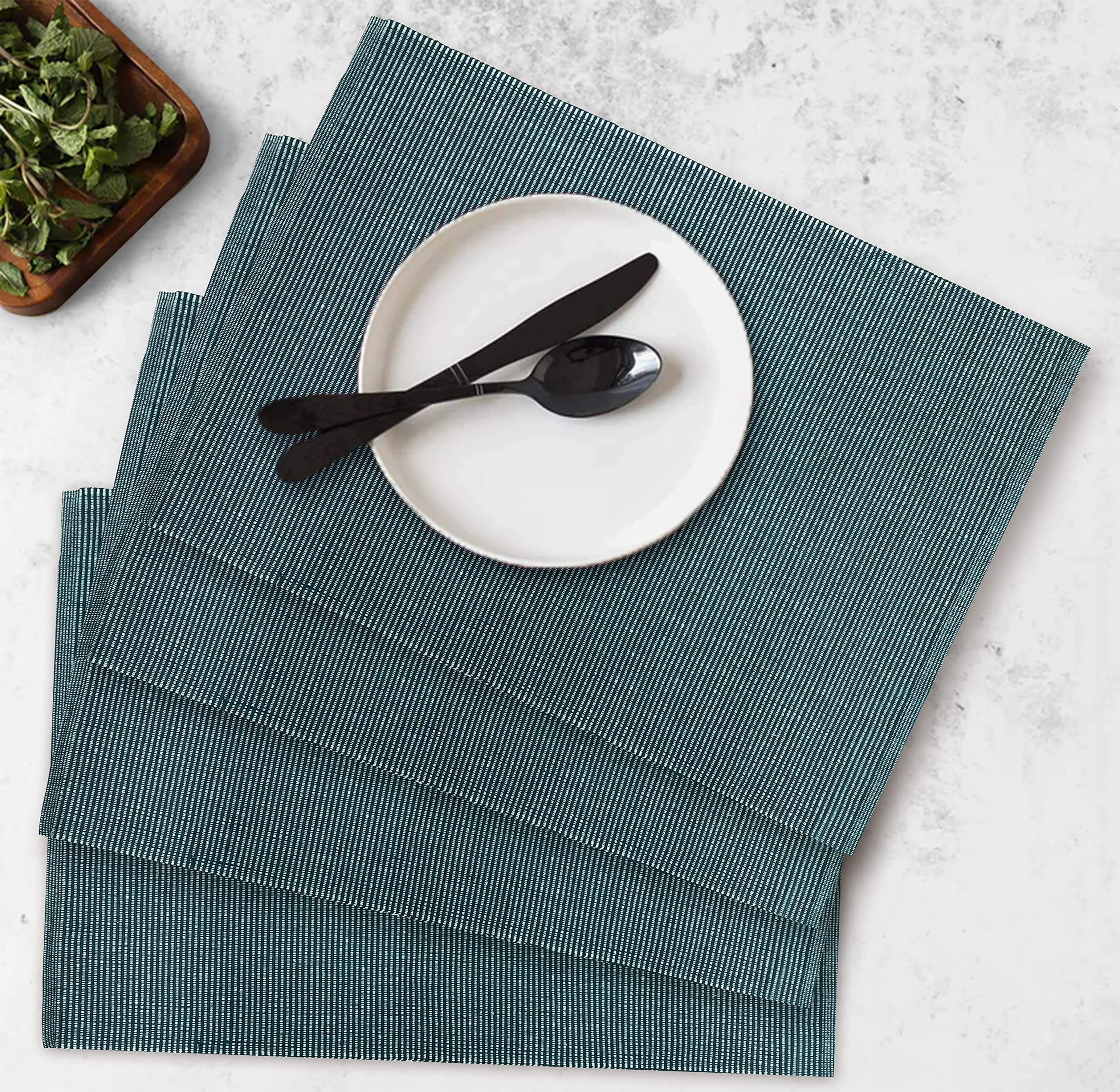 Oasis Home Collection Cotton Reusable Rectangular Place mat - Pack of 4 (Blue) (B0B9H2Y9H6) Amazon Price History, Amazon Price Tracker