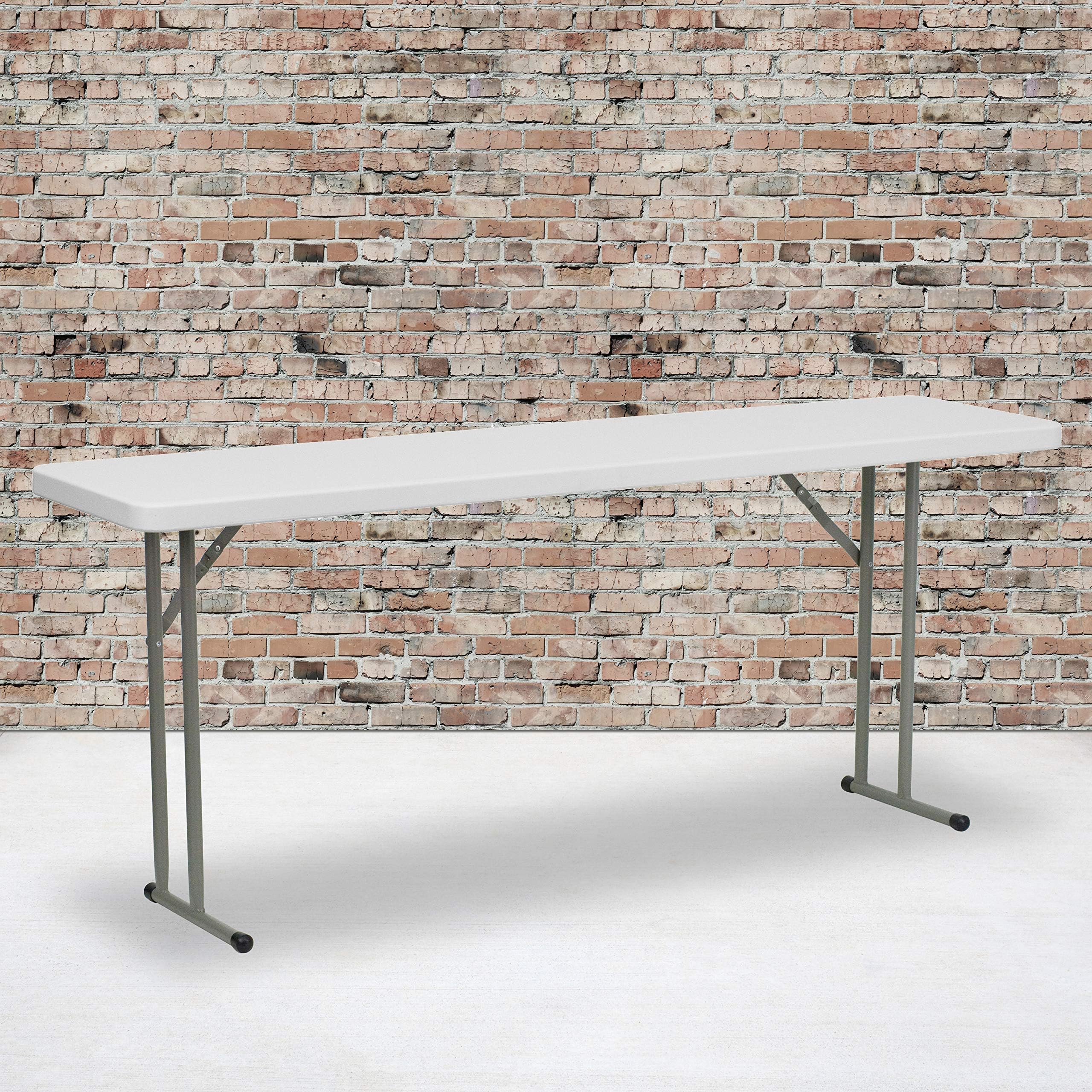 6' Rectangular Plastic Folding Table, Long Plastic Foldable Table for Residential Indoor/Outdoor Events, White | Folding, Training and Event