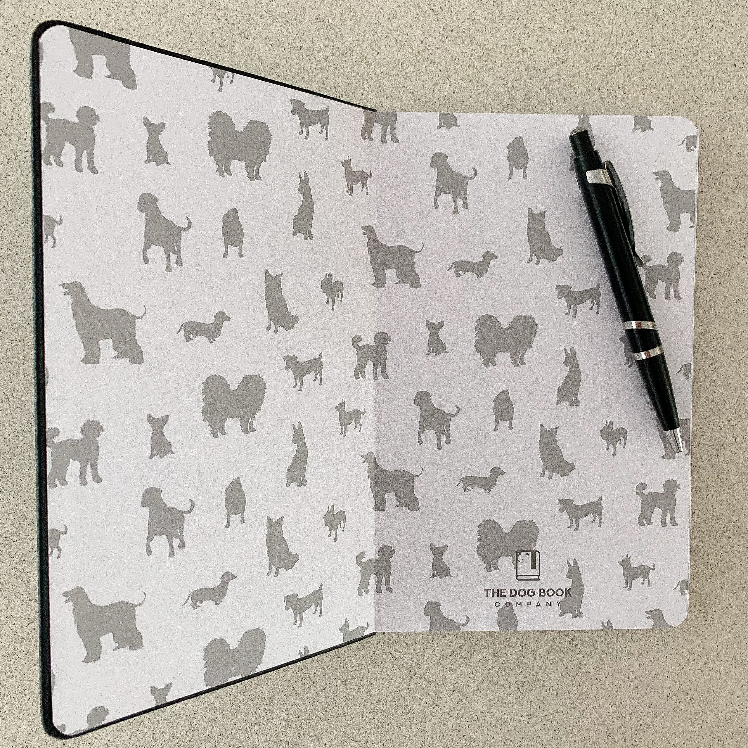 Schnauzer - Taccuino A5 con copertina rigida, in pelle PU, pagine a righe da 100 g/m², segnalibro, taccuino o diario (nero)