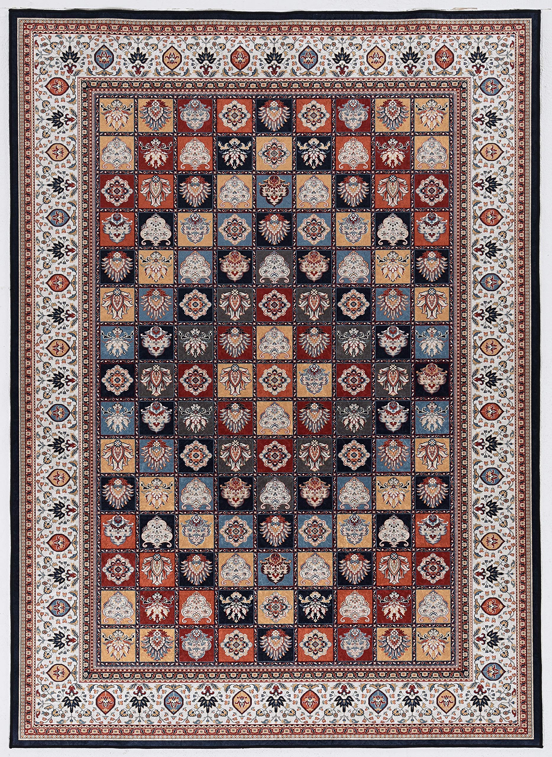Linon Home Decor Products Honora Whitmire Black Ivory 22 x 32 Flat No Pile Accent Rug