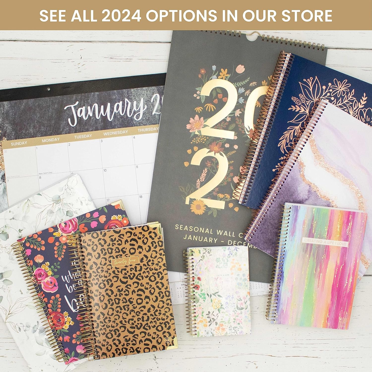bloom daily planners 2024 (8.5" x 11") Calendar Year Day Planner (January 2024 - December 2024) - Weekly/Monthly Dated Agenda Organizer with Tabs - Celestial