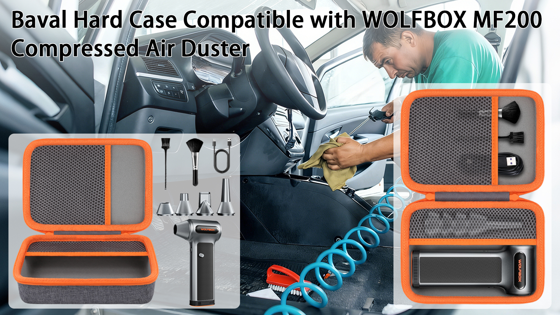 Amazon.com: Baval for WOLFBOX MF200 Compressed Air Duster Hard