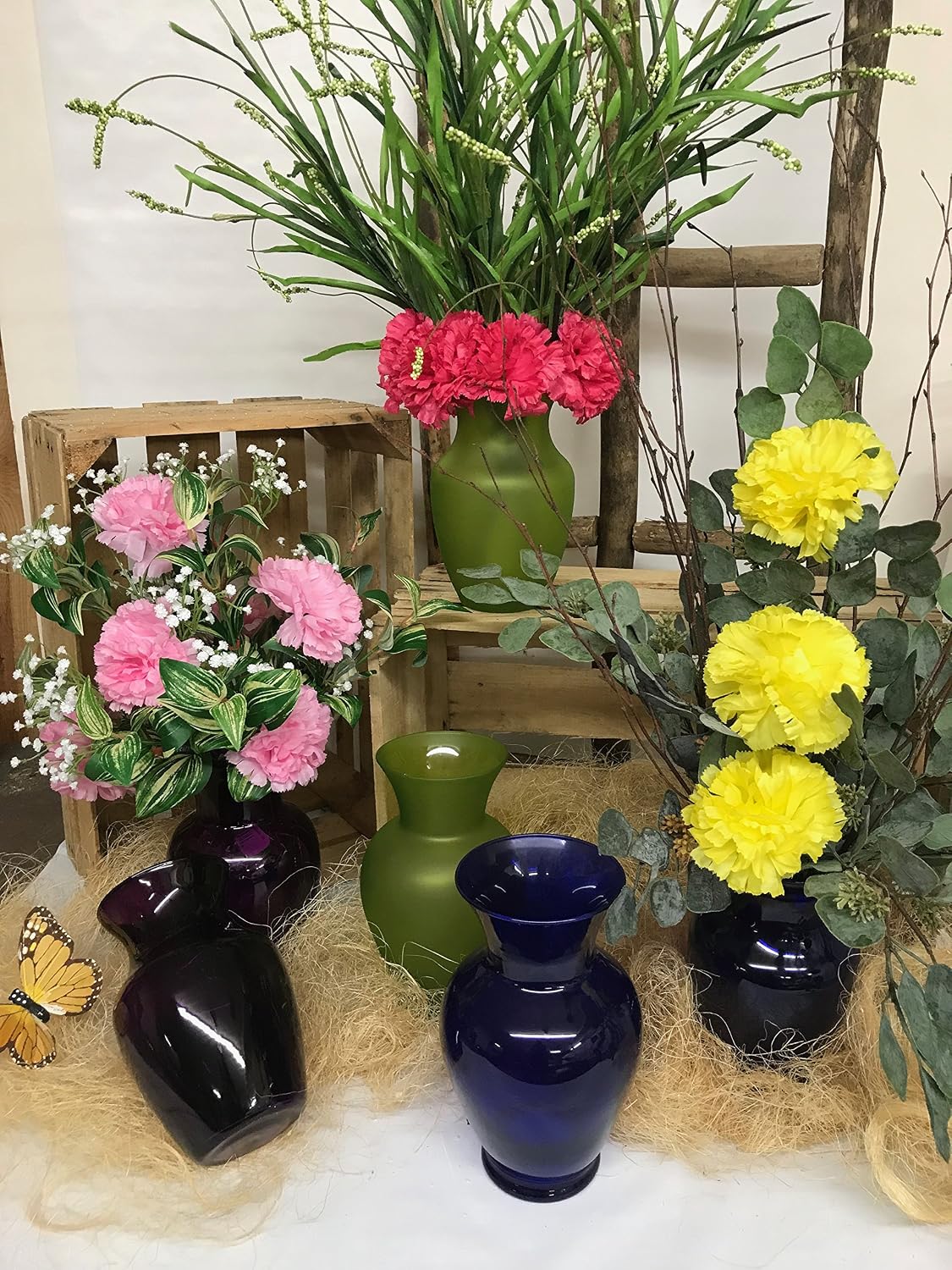 Floral Supply Online 8 3/4" Cobalt Blue Spring Garden Vase and Flower Guide Booklet- Decorative Glass Flower Vase for Floral Arrangements Weddings - Image 4
