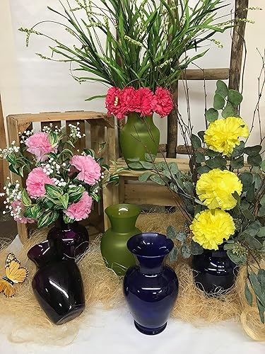 Miniatura 3 de Floral Supply Online - Florero de rosas de 8 pulgadas y folleto guía de flores - Florero decorativo de cristal para arreglos florales, bodas,