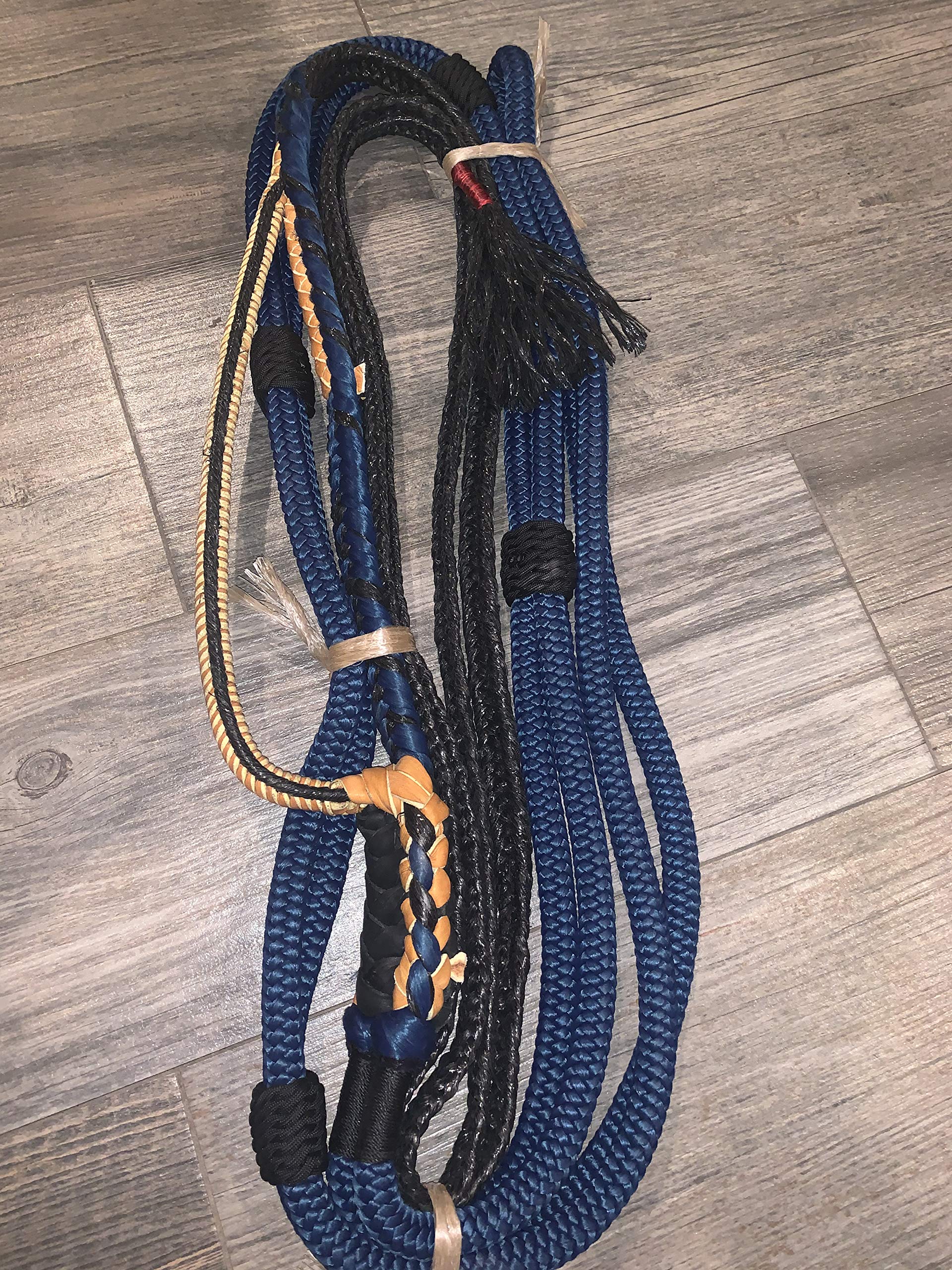 EPT Bull Ropes Bull Rope Navy Blue Nylon on Black Poly Pro 9x7 Left Hand 3/4