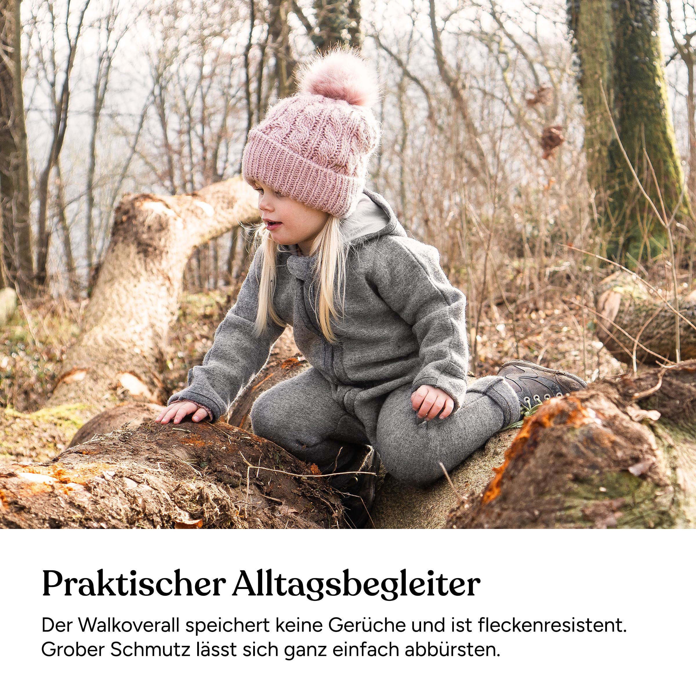 Ehrenkind® Walkoverall | Baby Wollwalk-Overall aus Merino Schurwolle mit Reißverschluss | Walk Wolle Woll-Anzug für Kleinkind und Baby | Babyoverall für kalte Tage