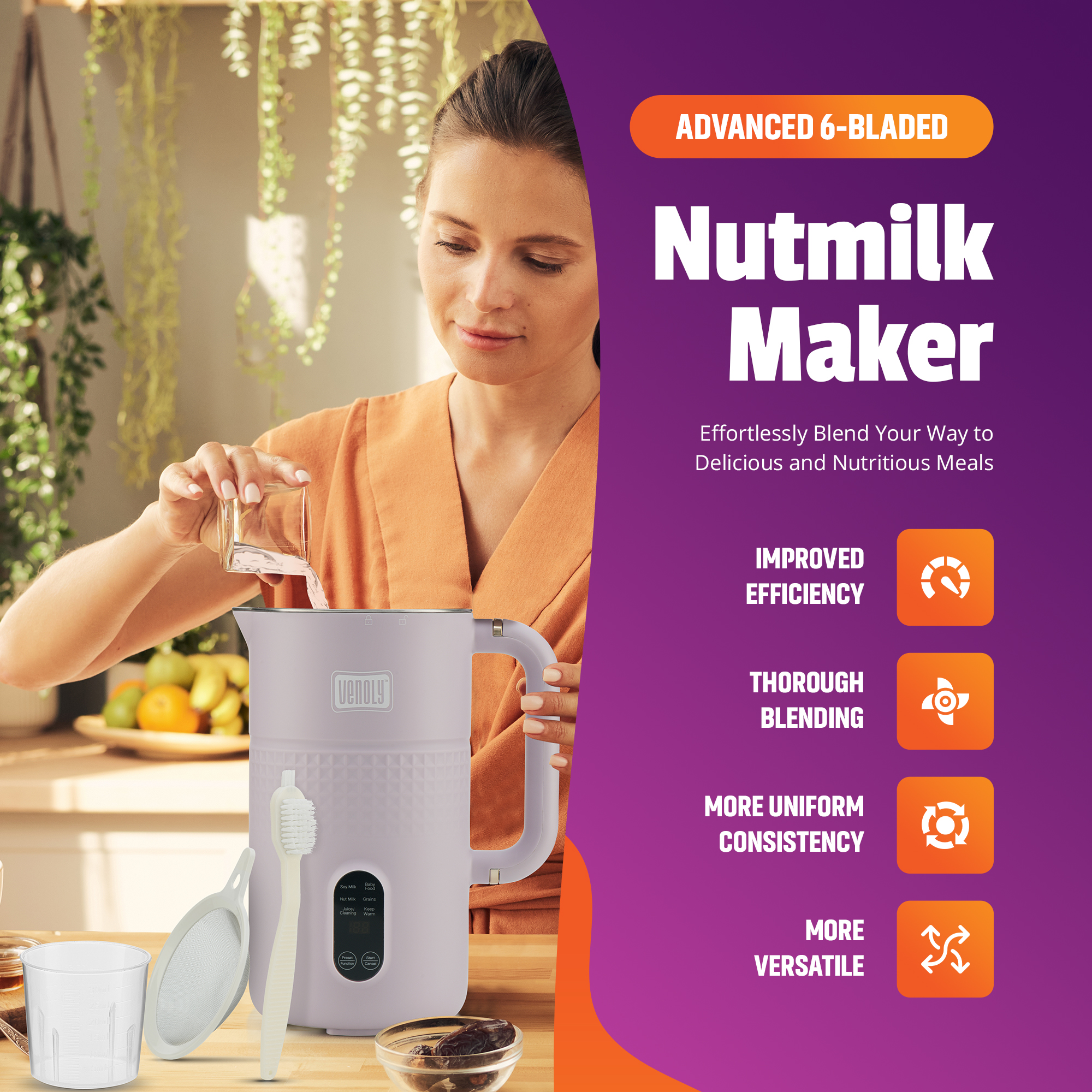 Amazon.com: Venoly Nut Milk Maker Machine - Convenient Nut Milk