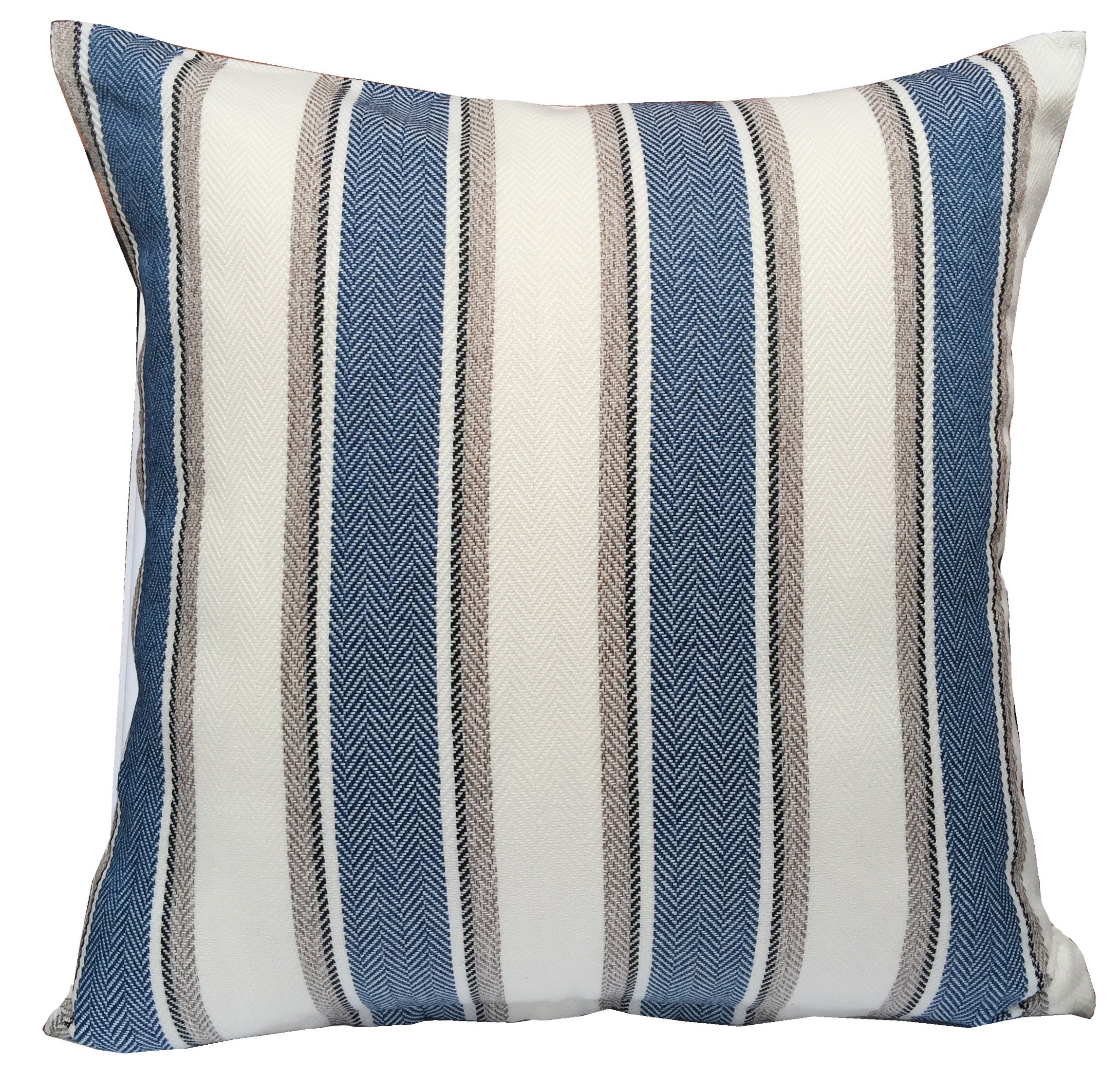 Cool Stripe Pillow Cases Cotton Linen Square Decorative Throw Cushion Cover 18 Inches by 18 Inches (Blue)