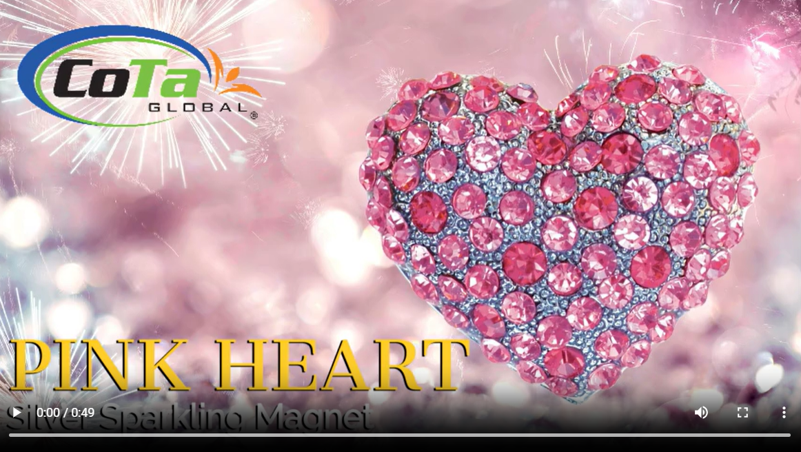Imán decorativo brillante corazón rosa 1.25 pulg miniatura 7