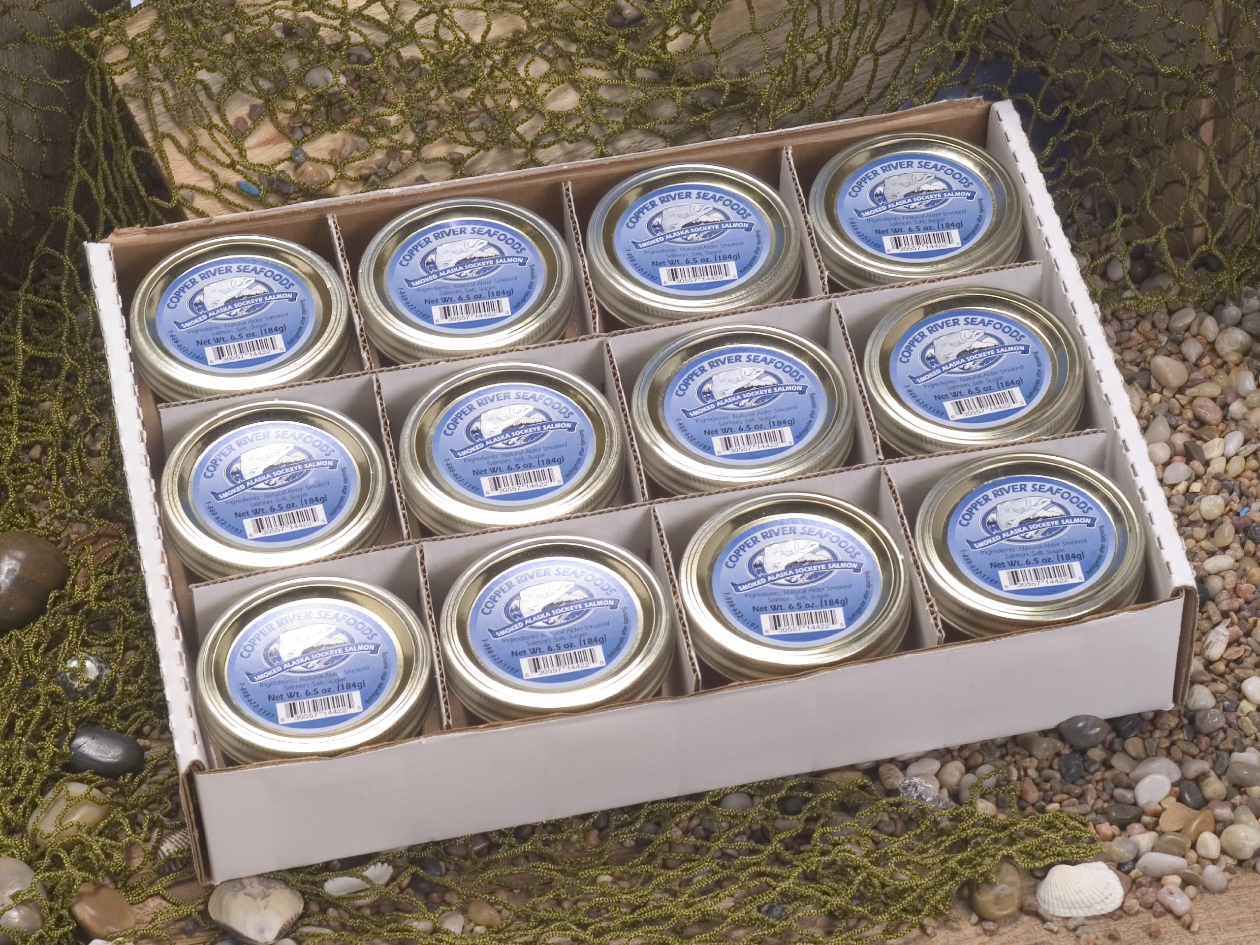 Copper River Seafoods Smoked Alaska Sockeye Salmon - 12 - 6.5 oz Jars