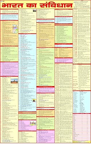 Constitution Of India Chart -HINDI | Bharat ka Samvidhan | 55 x 90 cm | Laminated