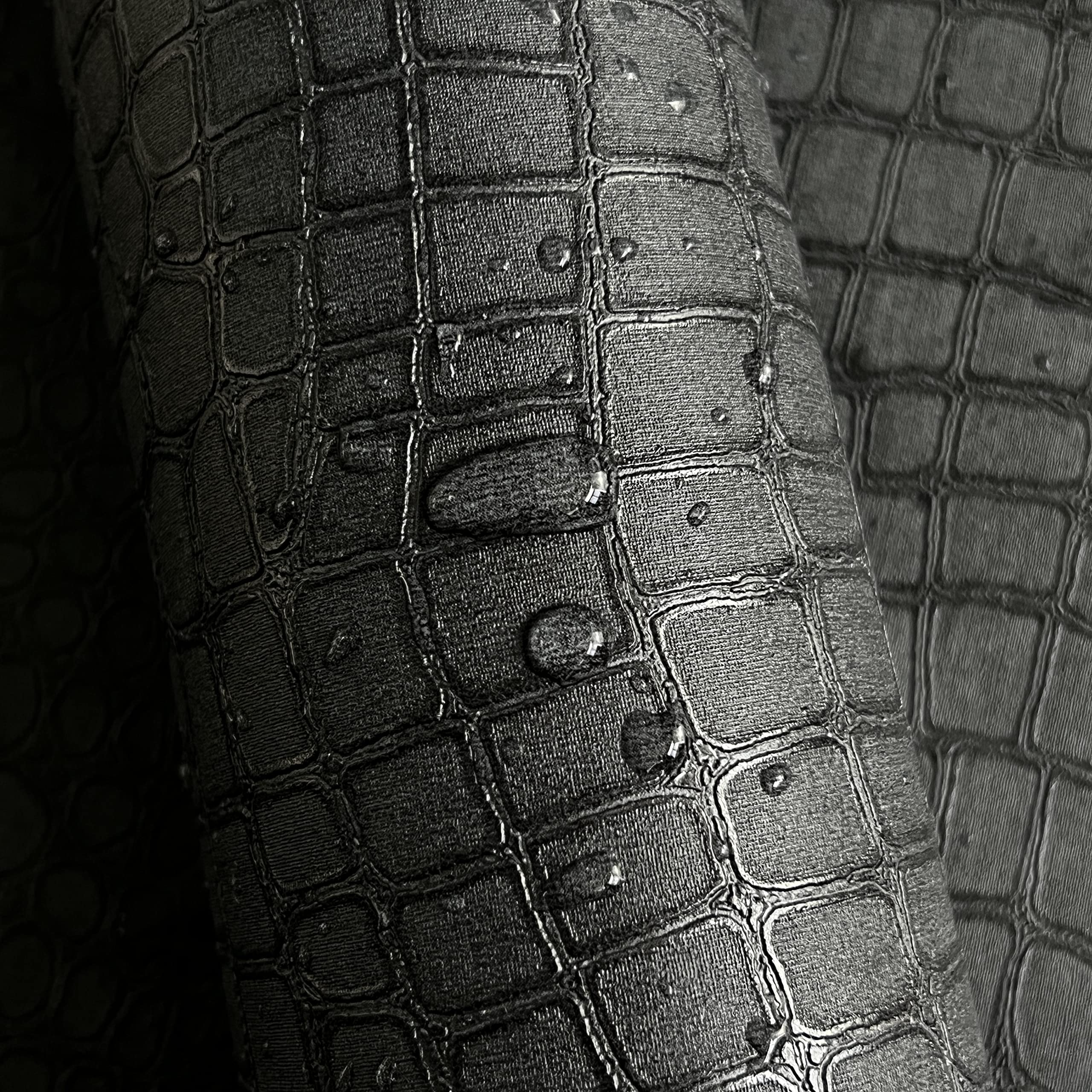 Buy Zeeko Crocodile Wallpaper Charcoal Black Crocodile Texture Wallpaper, Matte Black Crocodile