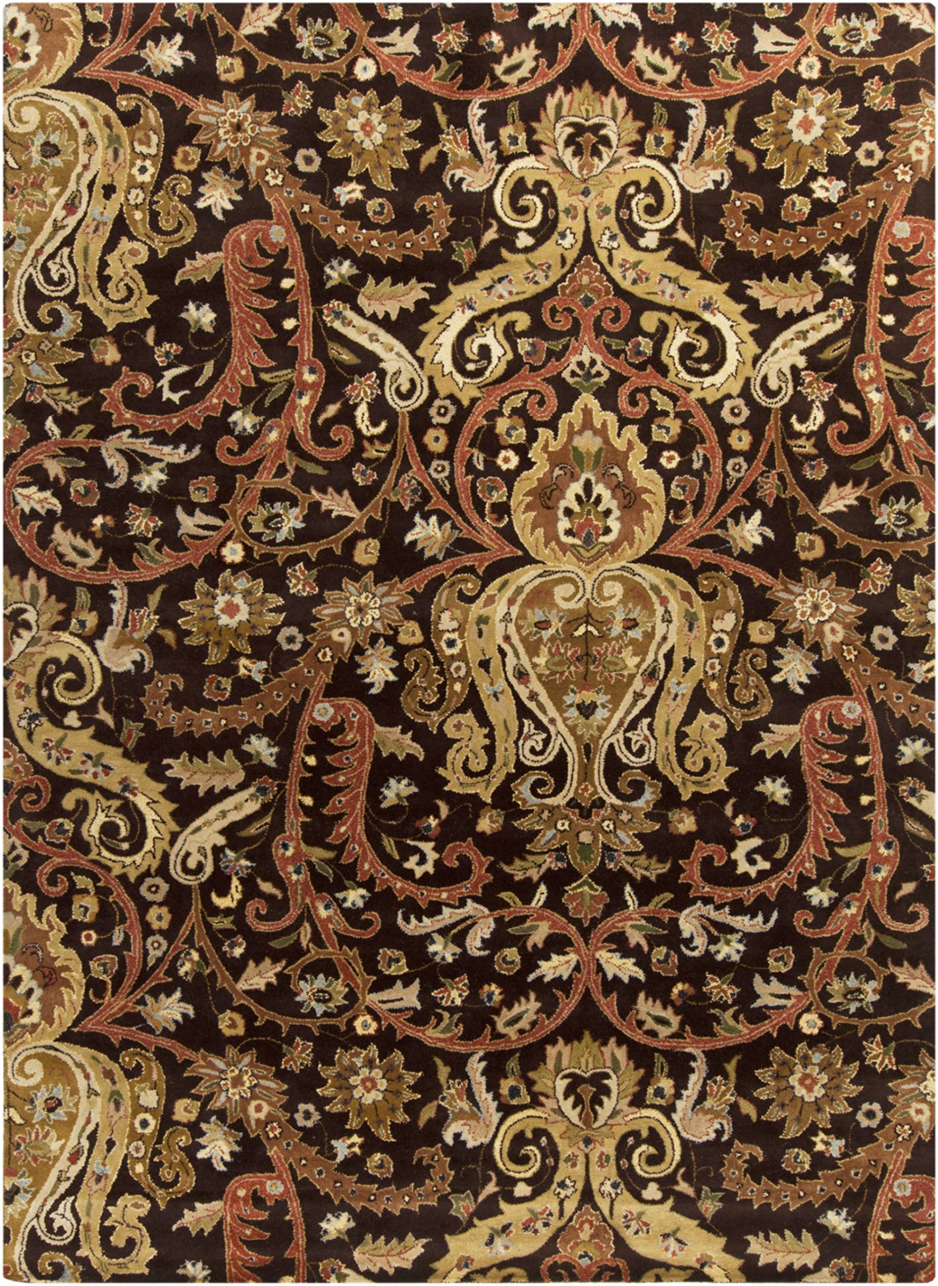 SuryaAncient Treasures 8-Feet by 11-Feet 100-Percent Semi-Worsted New Zealand Wool Hand Tufted