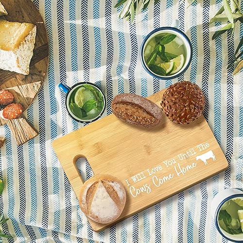 Miniatura 2 de Regalos de inauguración de la casa, i'Ll Love You Till The Cows Come Home Tabla de cortar de bambú, para inauguración del hogar, regalos de amor de