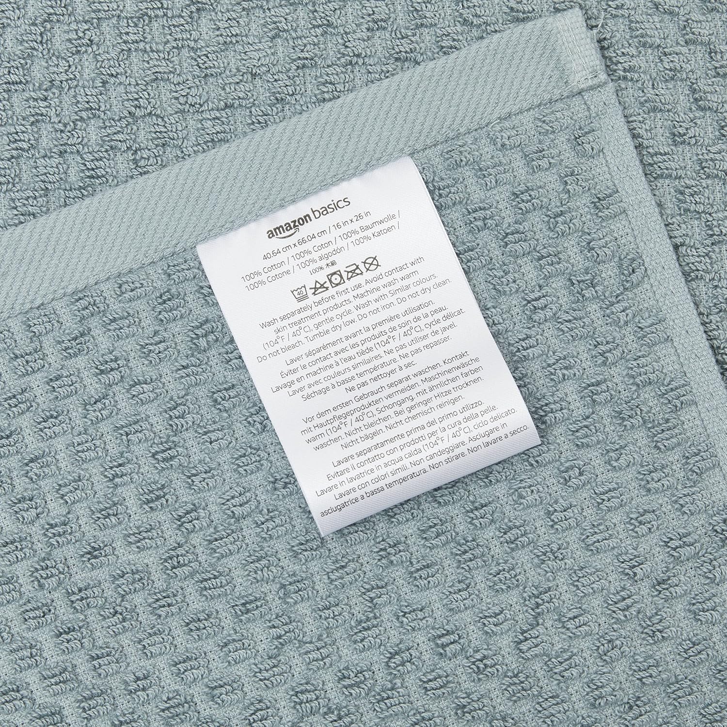  Basics Odor Resistant Textured Bath Towel Set - 6-Pieces, Teal : Home & Kitchen