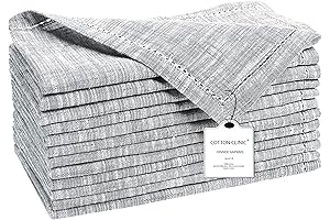 Cotton Clinic 12-Pack Gray Linen Napkins