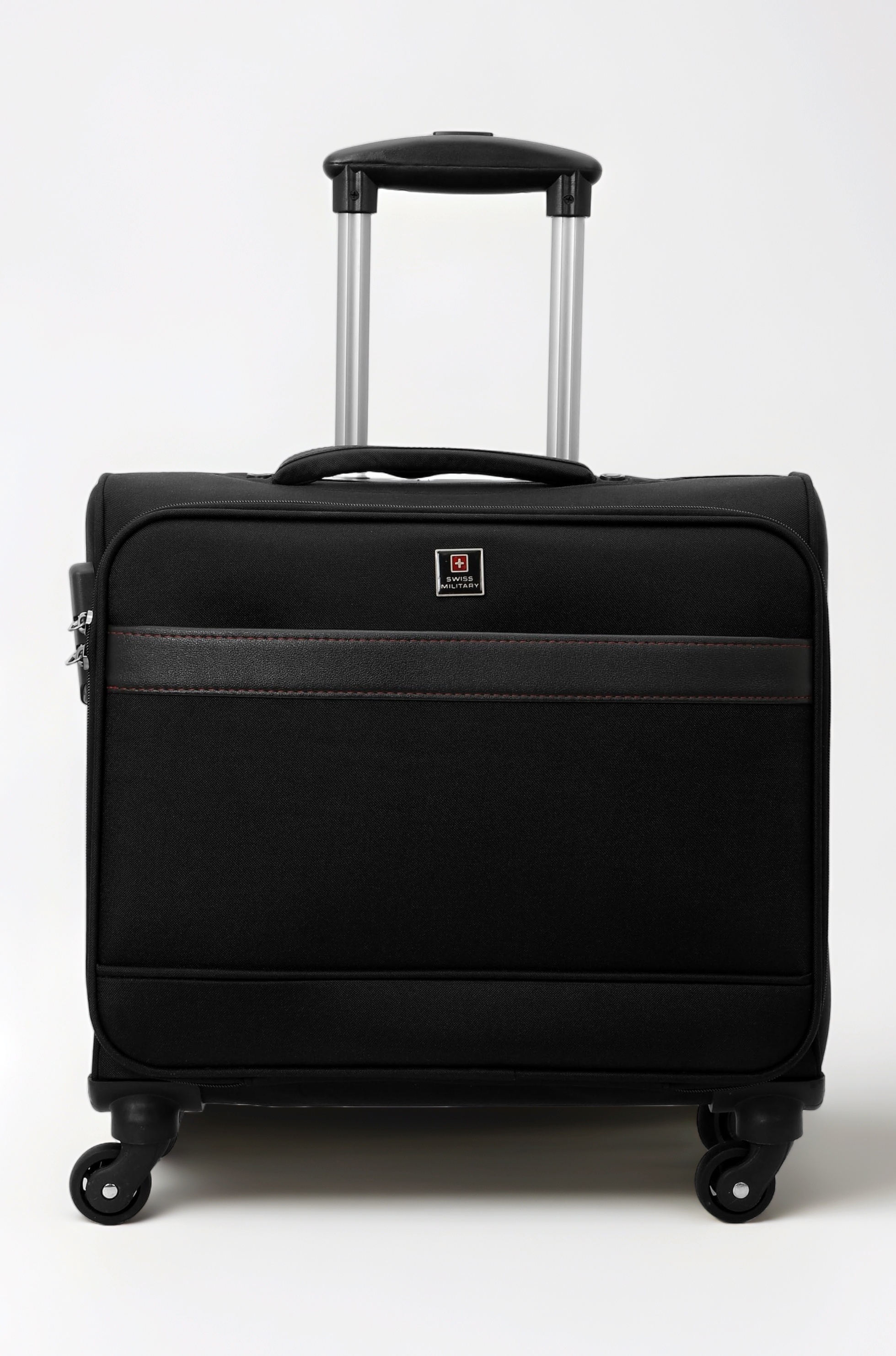 Astral Soft Overnighter Trolley Bag with 15.6” Laptop Compartment, Spacious Storage & Push Button Trolley Handle, 360° Rotatable Wheels, Premium Zip Puller, 45L Capacity-Black