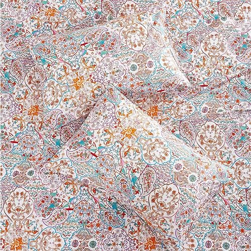 Miniatura 4 de Wake In Cloud - Juego de sábanas bohemias, ropa de cama 100% algodón, estampado de mandala indio bohemio chic (4 piezas, tamaño matrimonial)