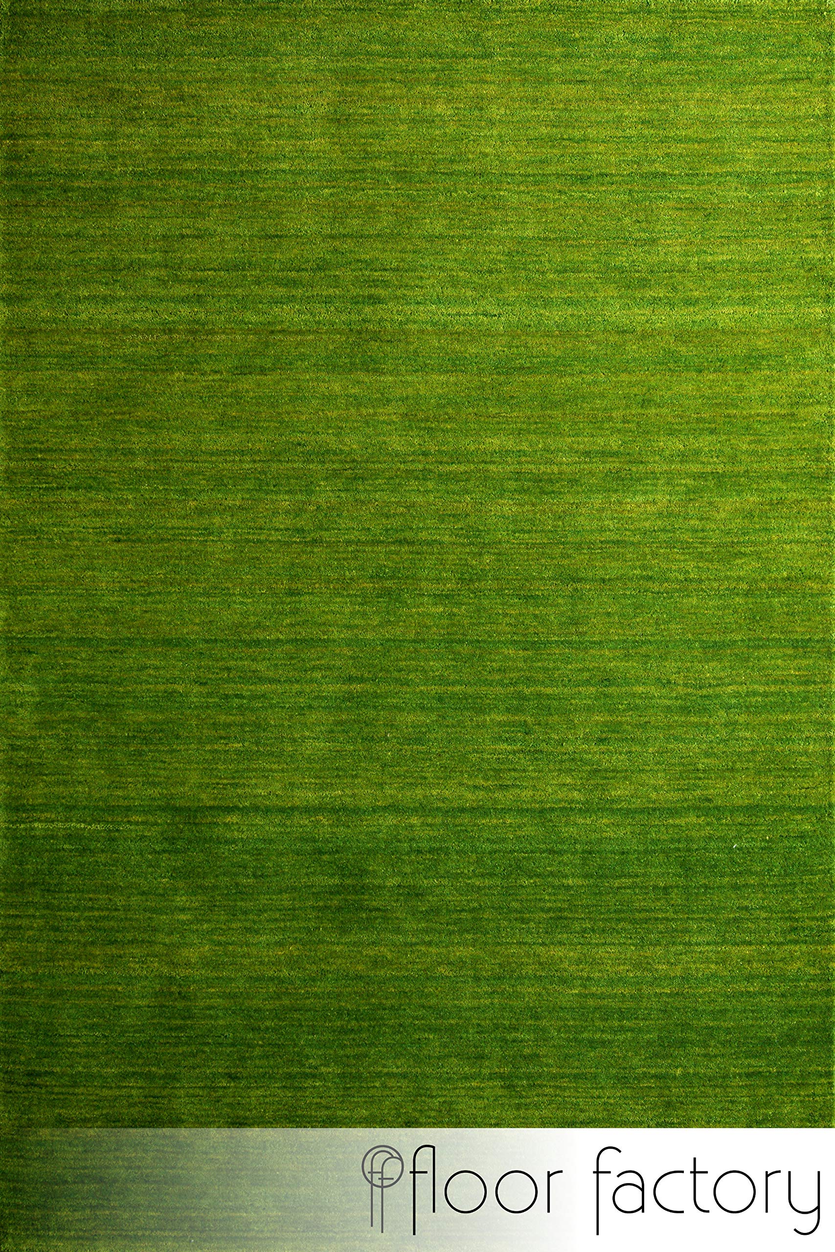 Gabbeh Teppich Karma grün 120x170 cm - handgefertigt aus 100% Schurwolle