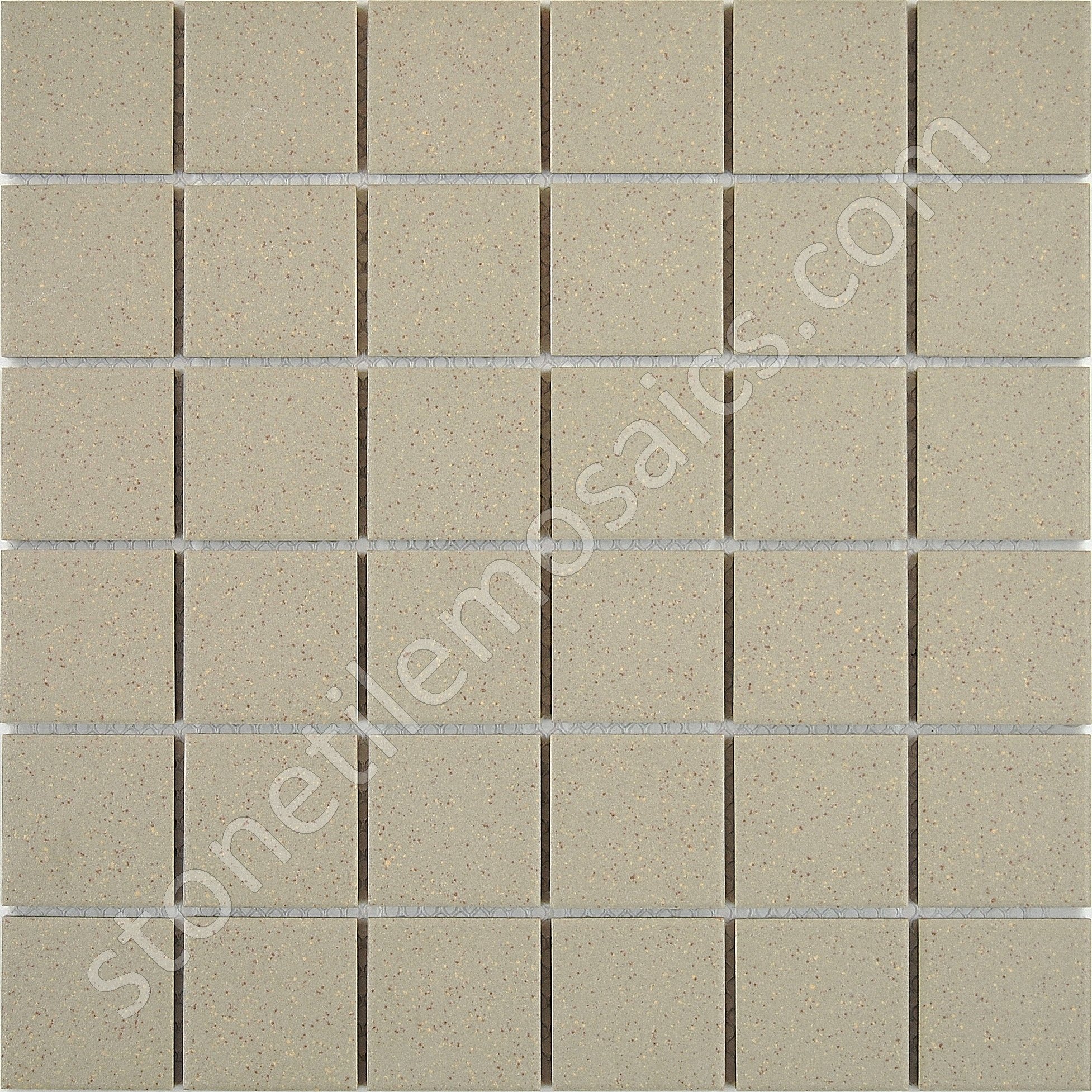 Buy Beige Speckled Unglazed Porcelain Mosaic Square 2x2 Inch Porcelain