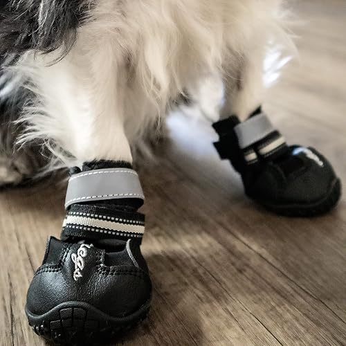 Miniatura 4 de 4Legs Botas de perro para exteriores y correr en el parque sin cordones impermeables con suela de goma ligera antideslizante resistente