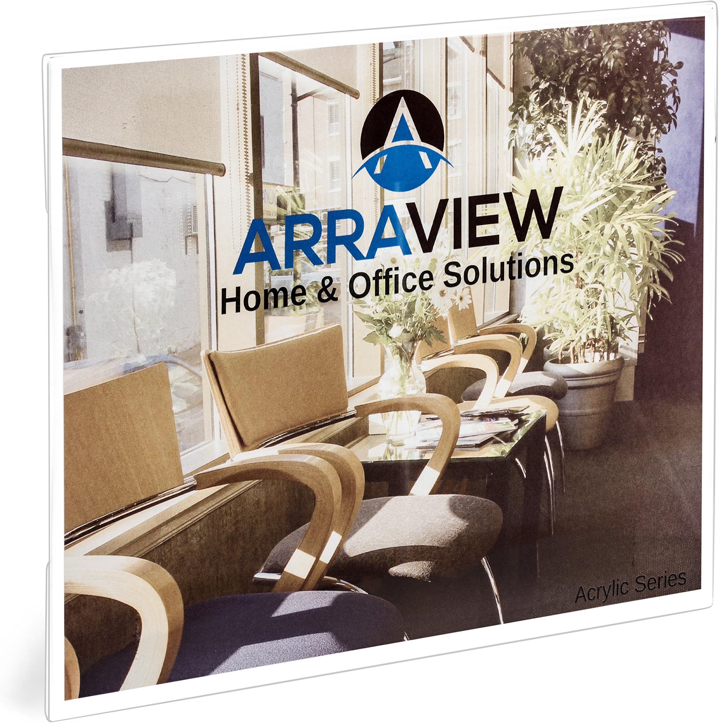 Arraview 8.5 x 11 Acrylic Sign Holder Landscape Clear Wall Mount Adhesive, No Drilling, 6-pack