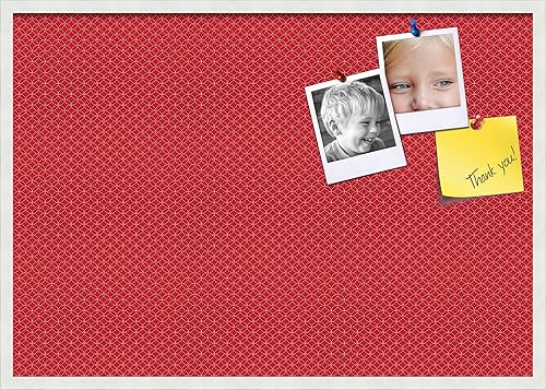 Miniatura 135 de PinPix Tablero de anuncios de corcho de 12 x 12 pulgadas. Este tablero decorativo enmarcado viene con diseño de círculos B W y un marco blanco