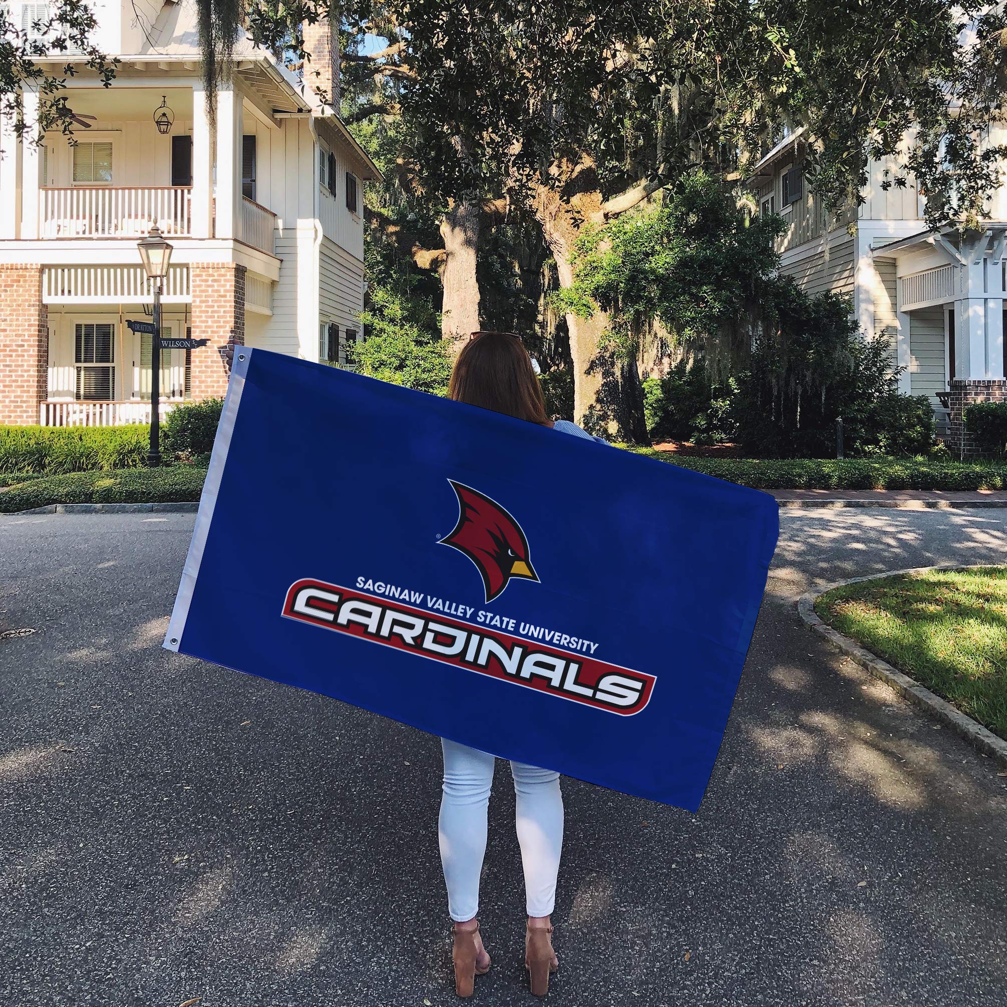 Saginaw Valley State University SVSU Cardinals Flag – 3x5 Feet, 100% Polyester, Indoor/Outdoor, Officially Licensed College Flag