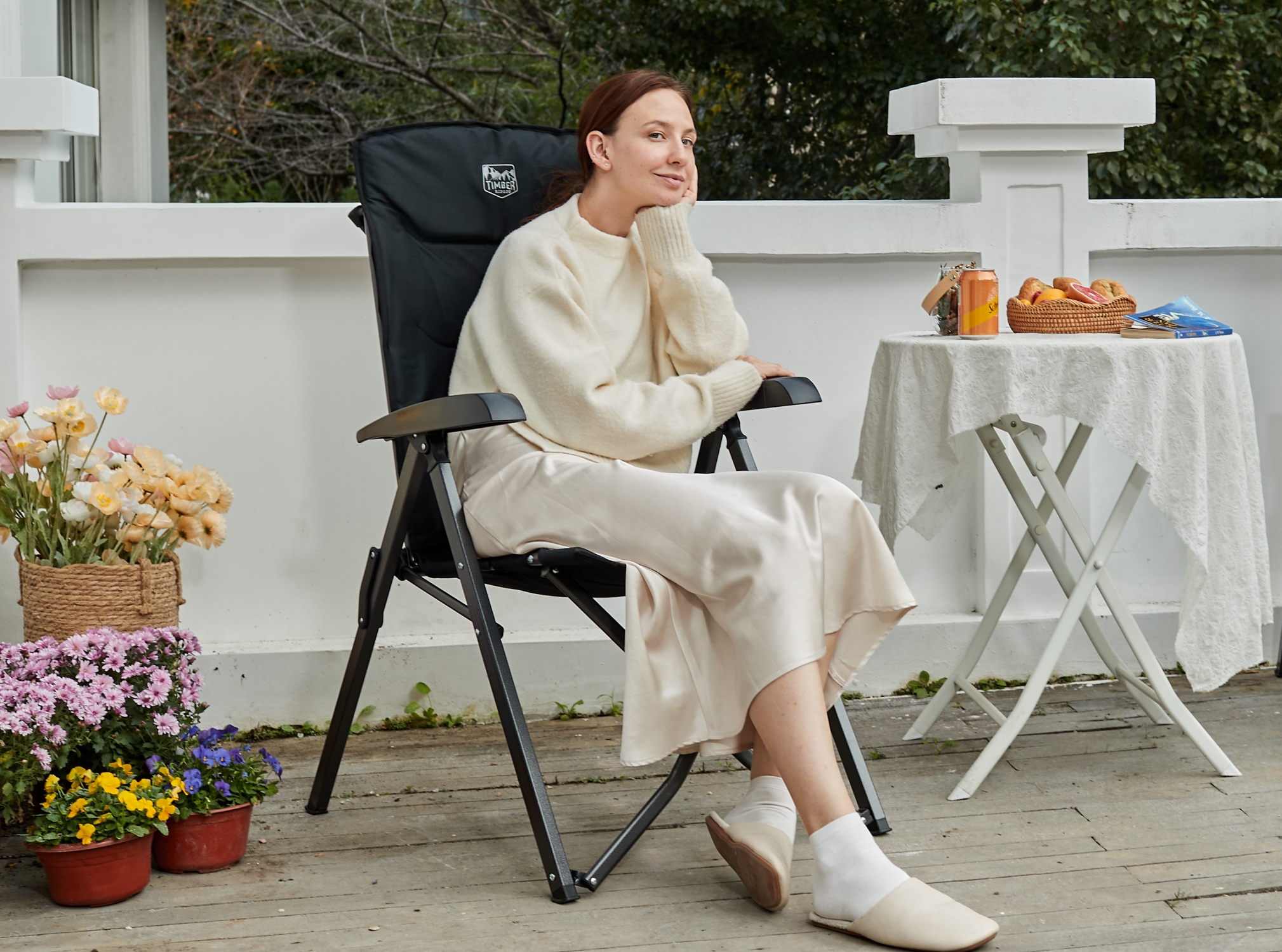 Sedia Da Campeggio Pieghevole Timber Ridge - Schienale Alto, Portatile - Foto 9