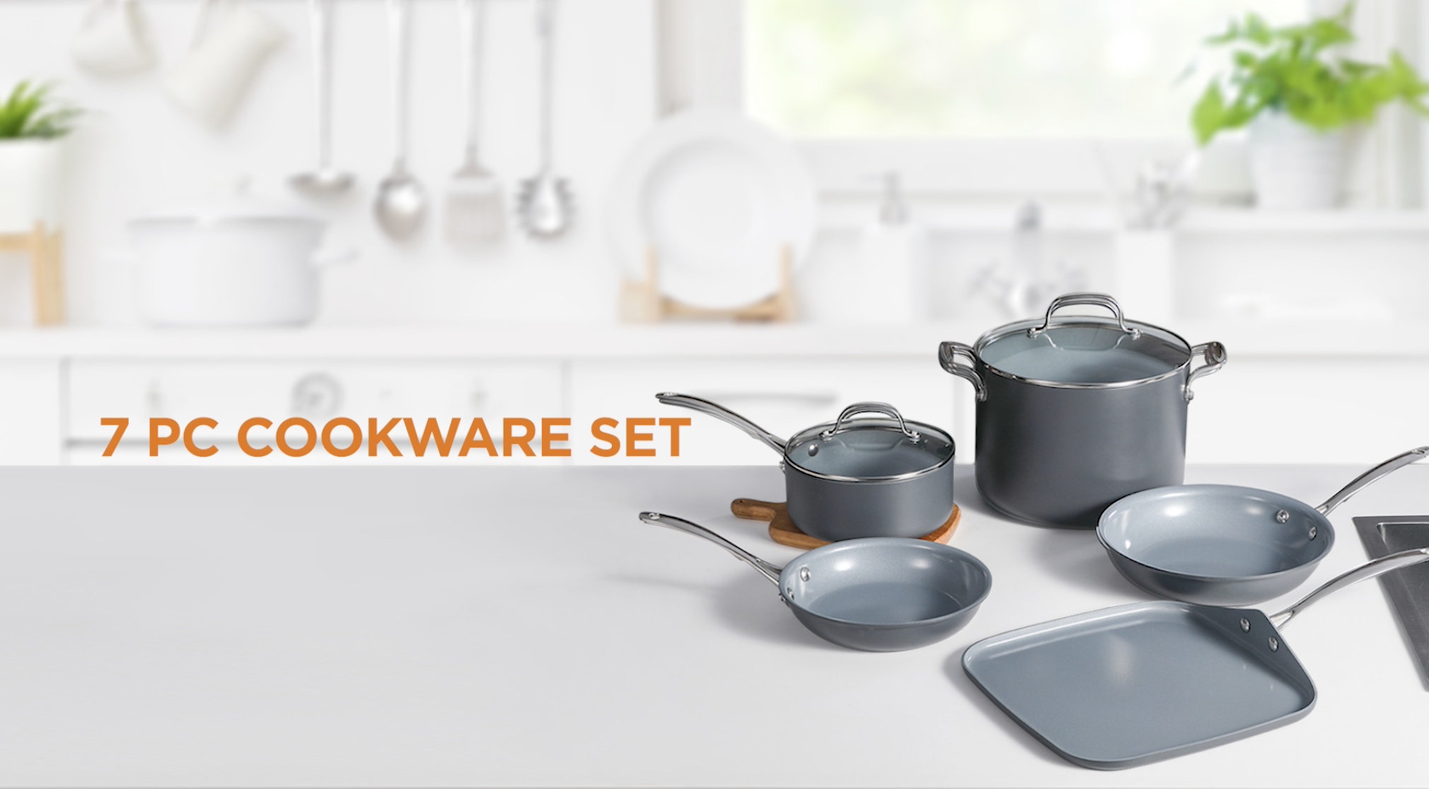 Amazon.com: Commercial CHEF 7-Piece ECOPAN Hard Anodized Aluminum
