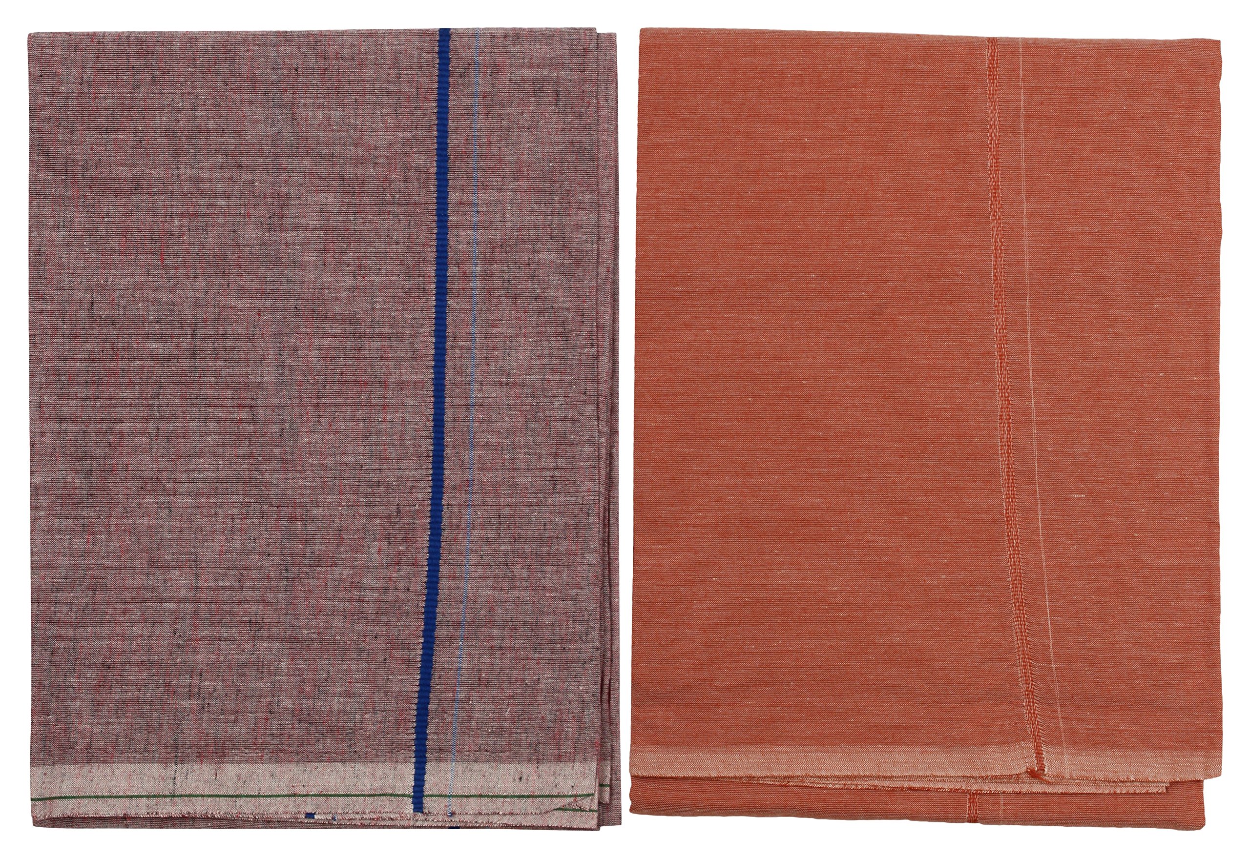 Prakasam Cotton Men's Single (1.27 X 1.95 Meter) Colour Dhoti (L.C) Pack Of 2 (Code-2/11)