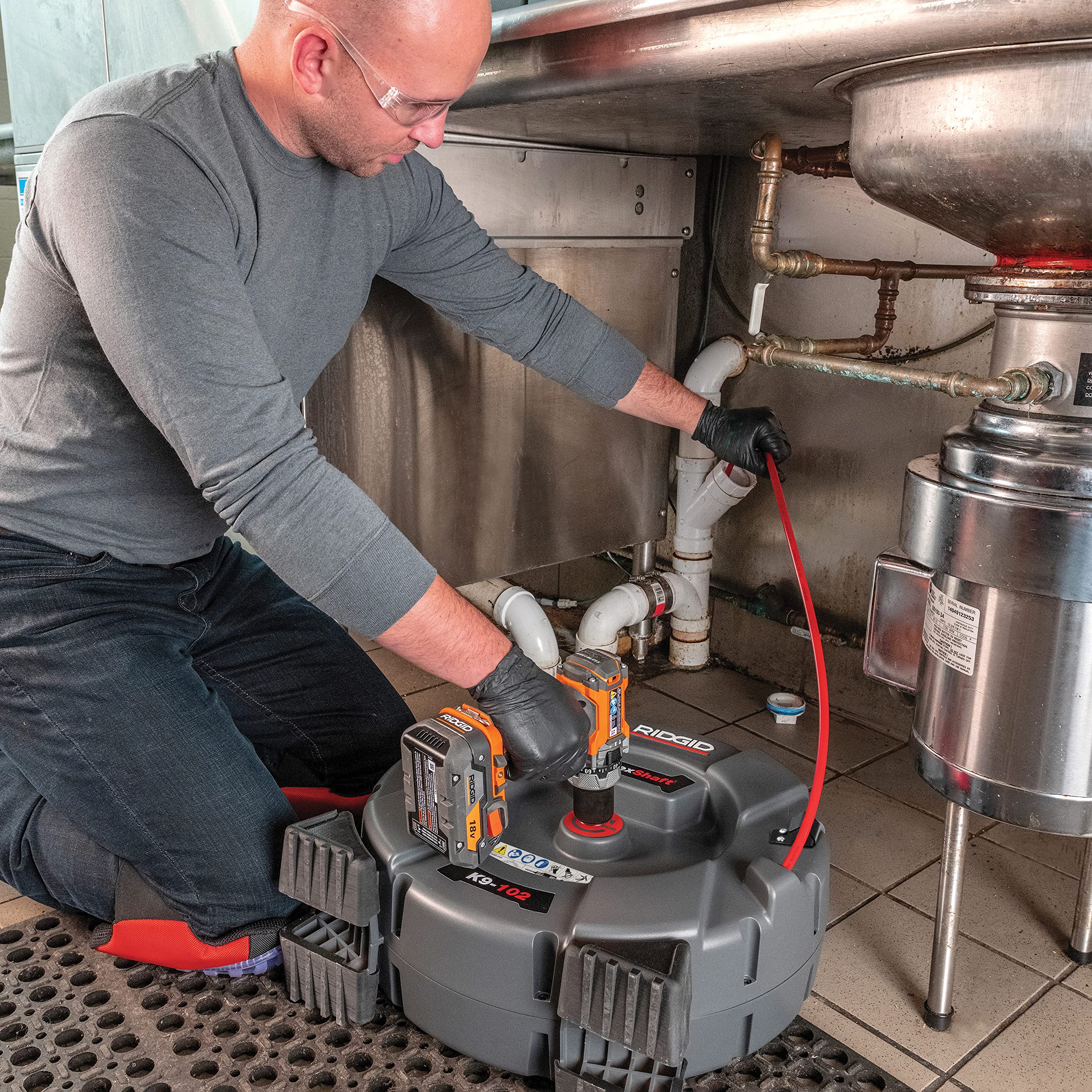 RIDGID 64263 Model K9102 FlexShaft Drain Cleaning Machine Kit for 11/