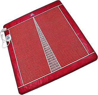 MediCrystal Infrared Heat Amethyst Tourmaline Mat - King Size 80"x76" - EMF-Free Adjustable Deep FIR Warmth 86°-158°F with Natural Crystals - Two Separately Controlled Heating Zones for 2 Persons