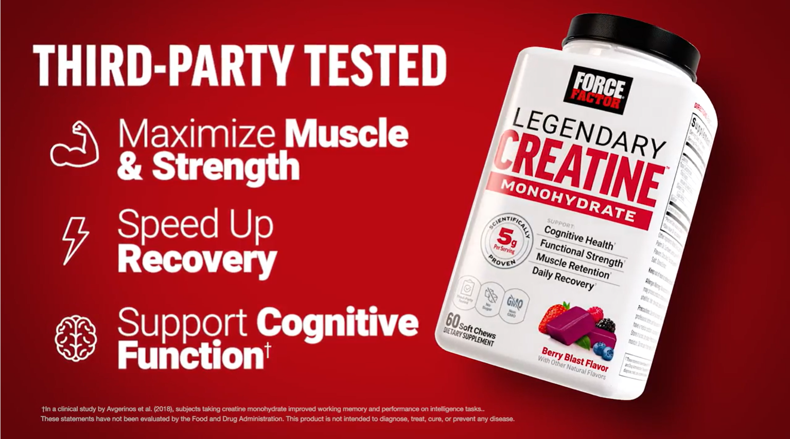 Amazon.com: Force Factor Legendary Creatine Chews, 5g Creatine