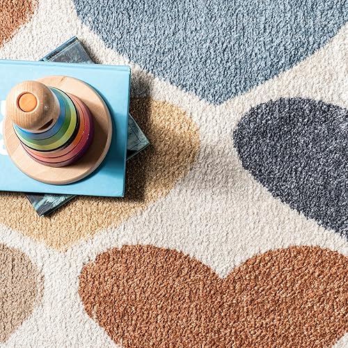 Miniatura 7 de nuLOOM Neive Colorful Hearts - Alfombra lavable a máquina, 4 x 6, multicolor