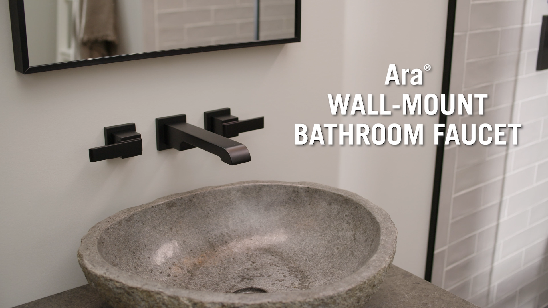 Delta Ara Wall Mount Bathroom Faucet 2 Hole, Matte Black Bathroom