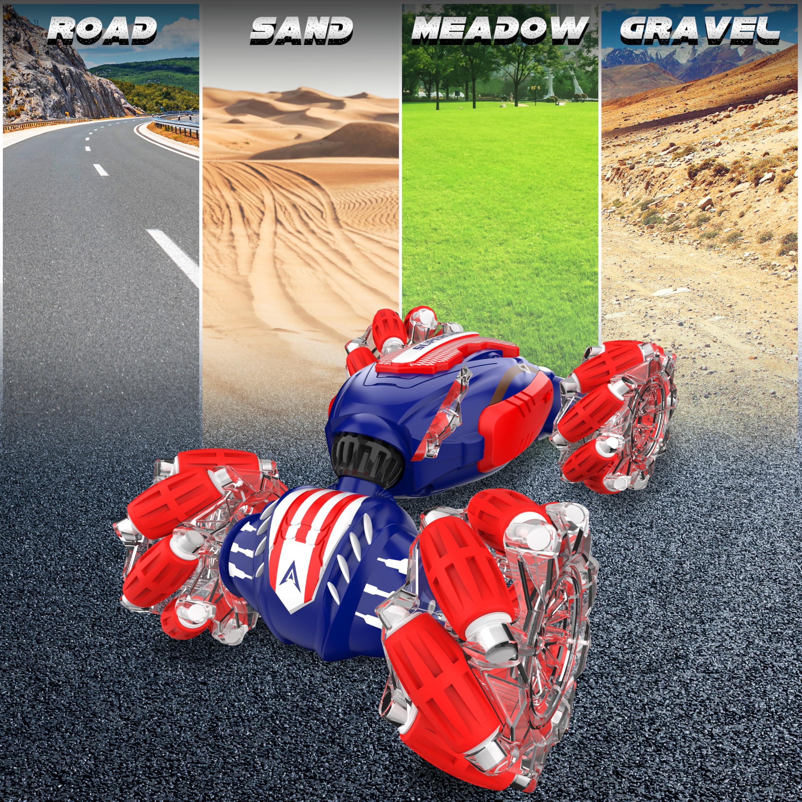 Remote Control Car, Gesture Sensing RC Stunt Car, 4 WD Transform Off Road for Rotating, 2.4Ghz Hand Controlled Remote Control Twister Cars, RC Cars for Kids Boys Girls Toy Gift Age 8 9 10 11 12 yr