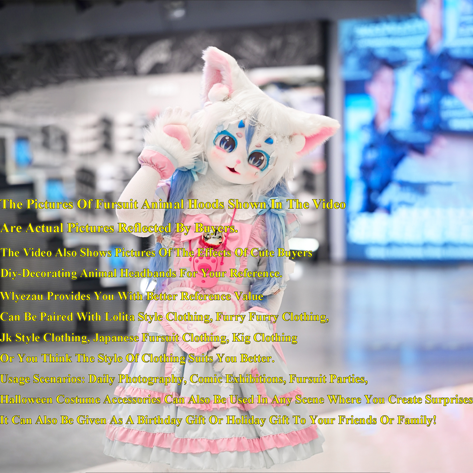 Amazon.com: WLYEZAU KIG Fursuit Suit Hood, Gloves, Tail, Furry